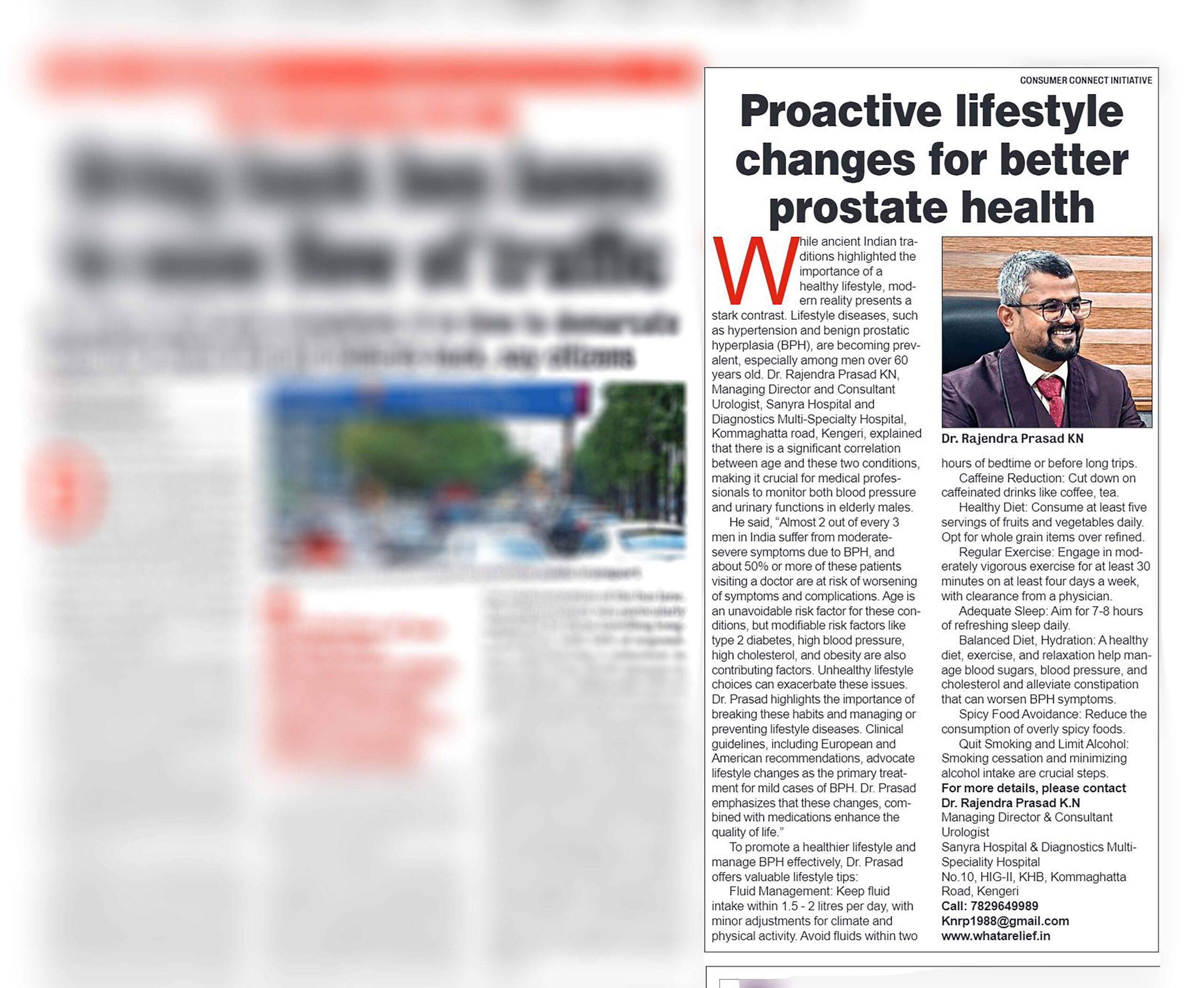 Published on BangaloreMirror : Proactive Lifestyle Changes for Better Prostate Health